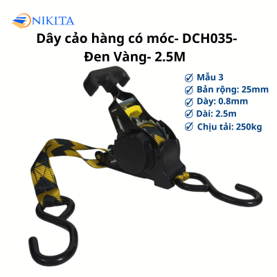 Dây Cảo Hàng Loại Có Móc DCH035 - DCH-K3-25 2m5 - 3m2