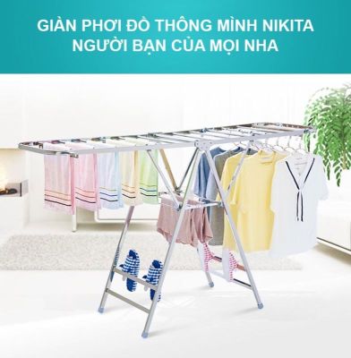 Giàn phơi quần áo đế sàn gấp gọn nikita NKT 815 B